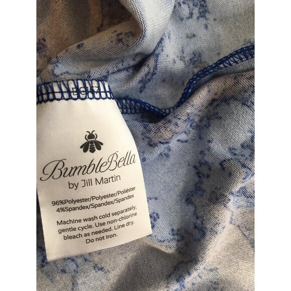 BumbleBella by Jill Martin Robe Womens 1X Blue Black Tie Waist Lounge Pockets - Picture 5 of 16